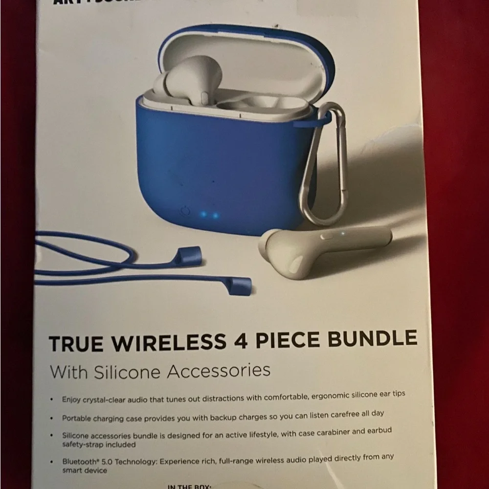 True Wireless Earbuds 4 Piece Bundle - Blue